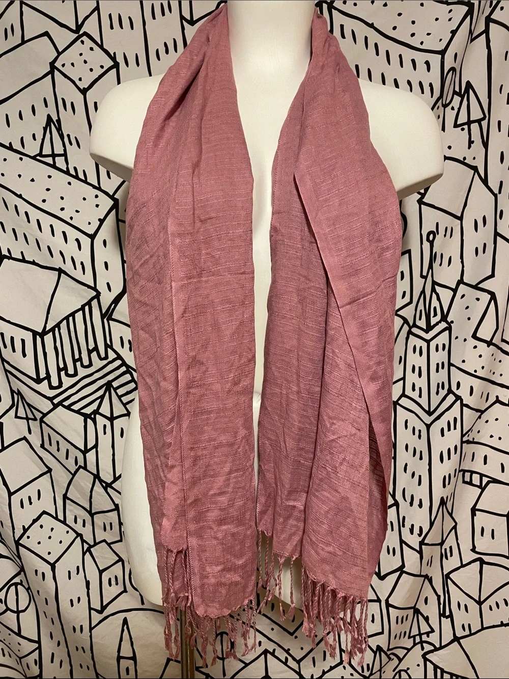 dusty rose silk Scarf Shawl
